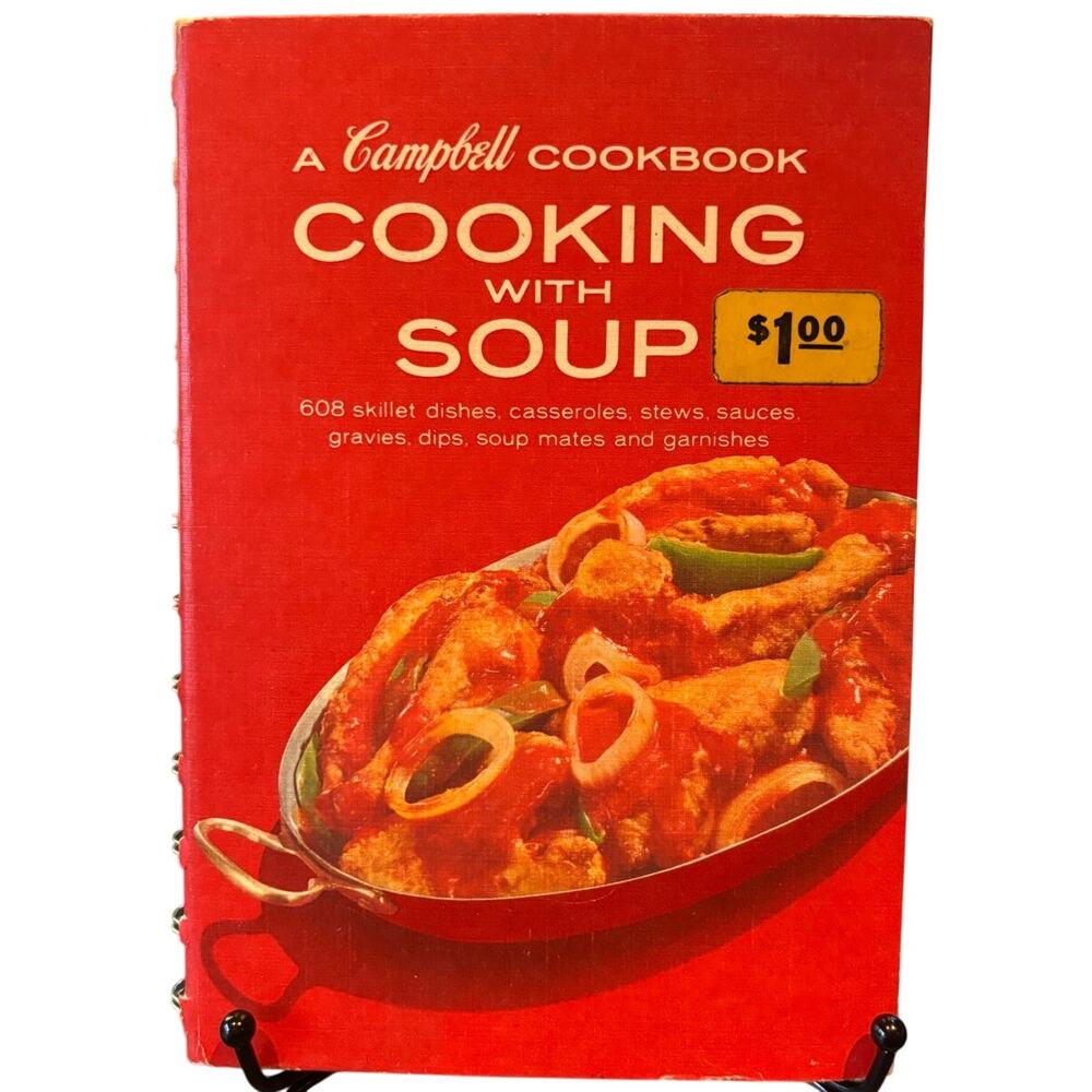 VTG 1969 Cooking with Soup Cookbook by Campbell Soup, HC, Spiral